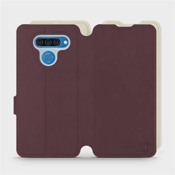 Etui Soft Touch do LG Q60 - wzór Matowy burgund z platyną