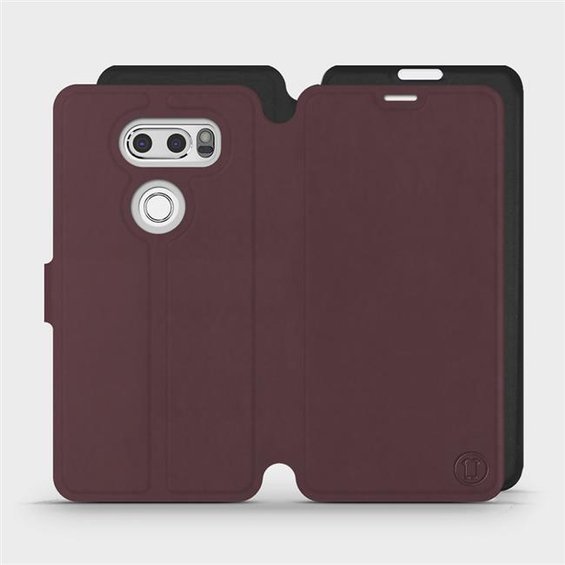 Etui Soft Touch do LG V30 - wzór Matowy burgund z czernią