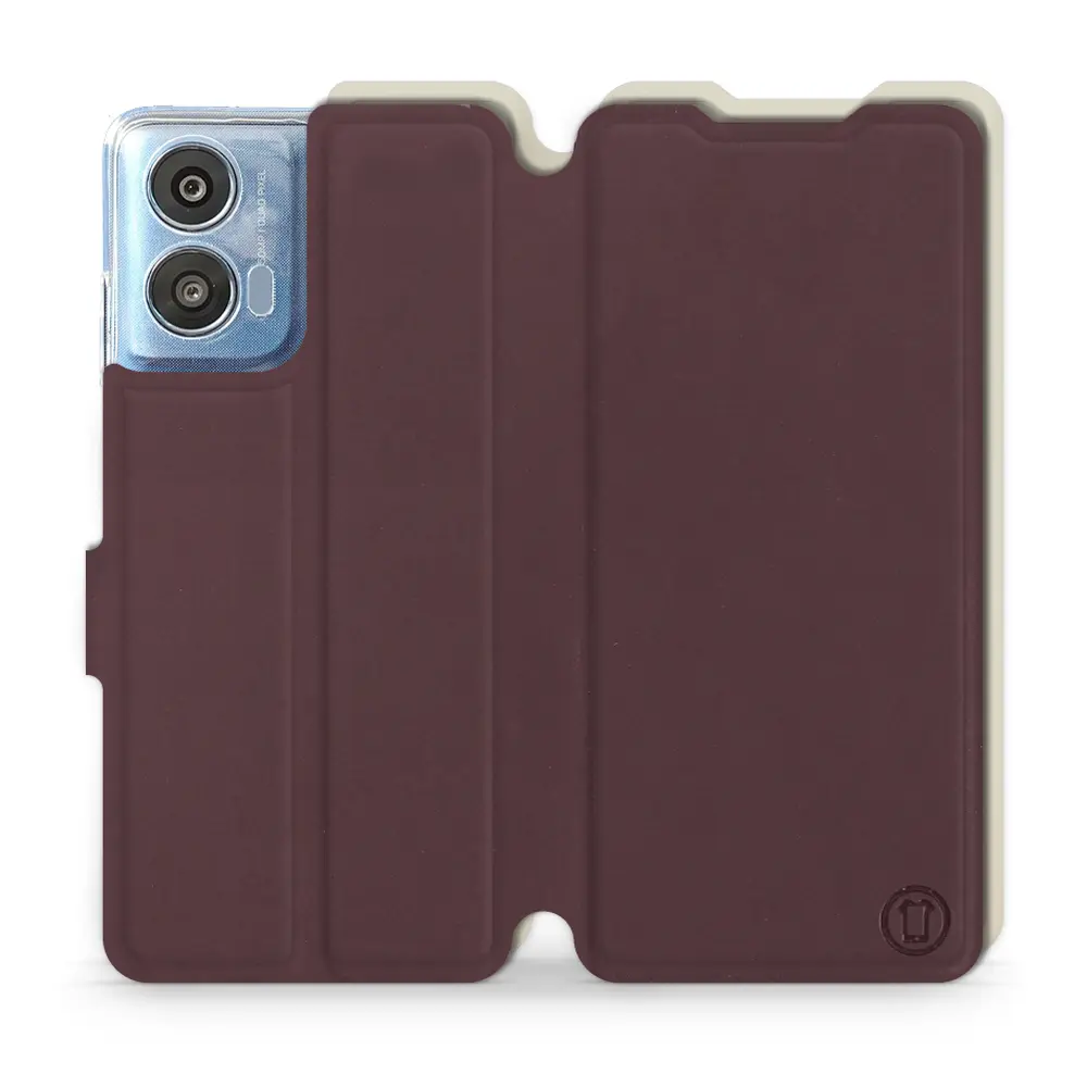 Etui Soft Touch do Motorola Moto G04 - wzór Matowy burgund z platyną