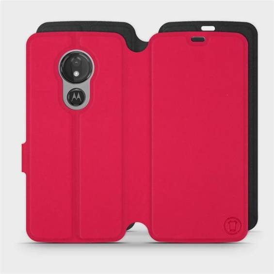 Etui Soft Touch do Motorola Moto G7 Power - wzór Żywa czerwień z czernią