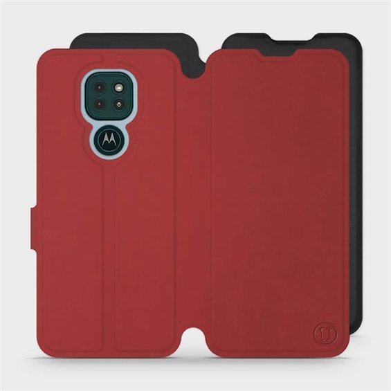Etui Soft Touch do Motorola Moto G9 Play - wzór Zachodząca czerwień z platyną