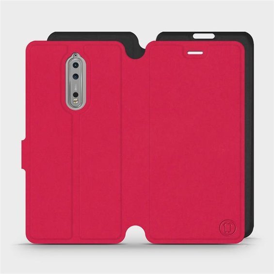 Etui Soft Touch do Nokia 8 - wzór Żywa czerwień z czernią
