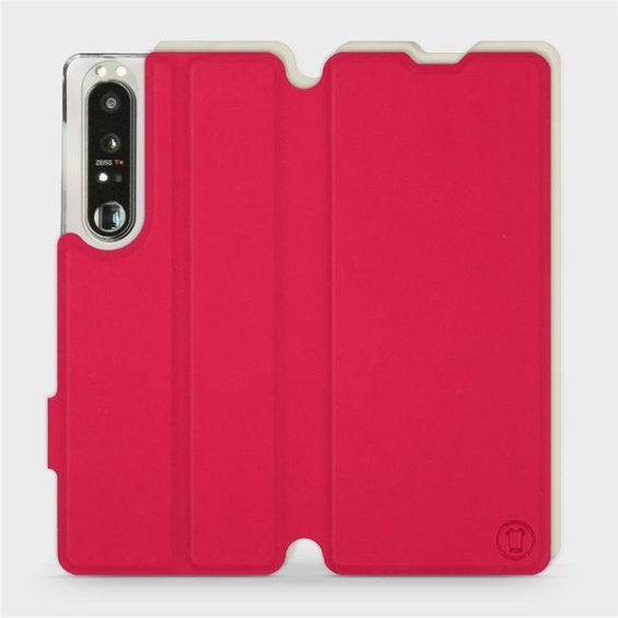 Etui Soft Touch do Sony Xperia 1 III - wzór Żywa czerwień z platyną