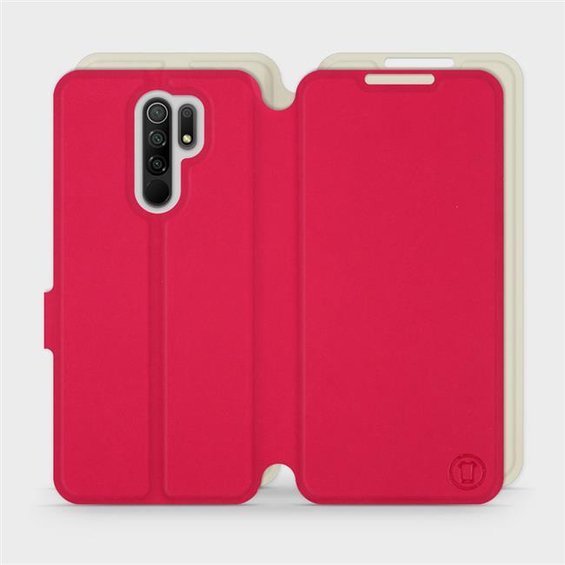 Etui Soft Touch do Xiaomi Redmi 9 - wzór Żywa czerwień z platyną
