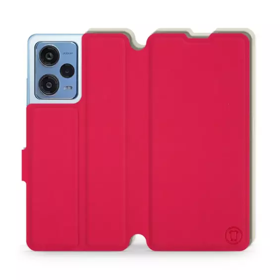 Etui Soft Touch do Xiaomi Redmi Note 12 Pro 5G - wzór Żywa czerwień z platyną