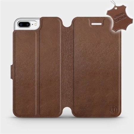 Etui ze skóry naturalnej do Apple iPhone 7 Plus - wzór Brown Leather
