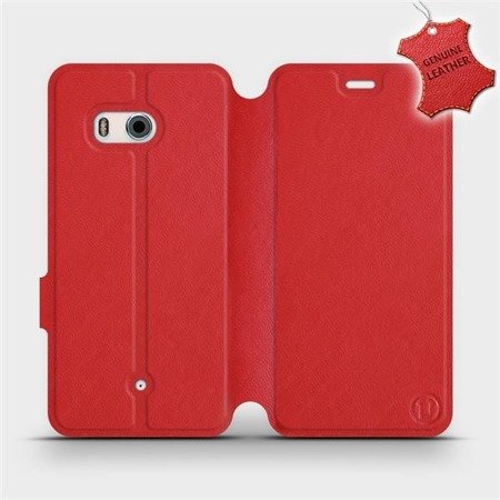Etui ze skóry naturalnej do HTC U11 - wzór Red Leather