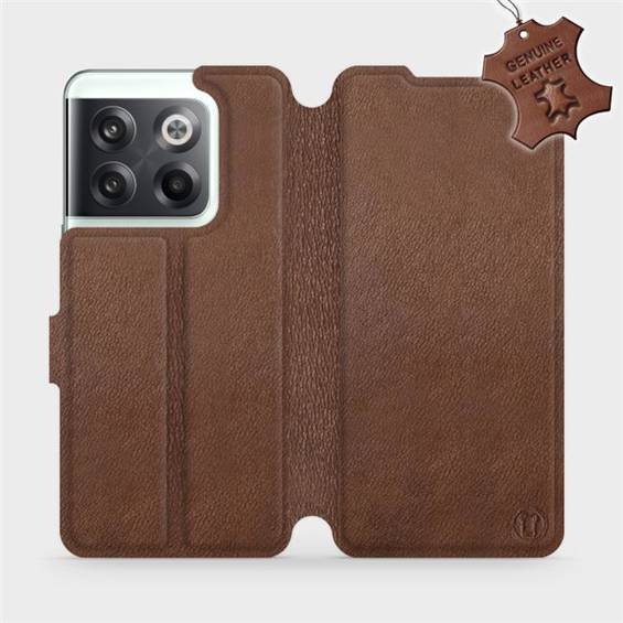 Etui ze skóry naturalnej do OnePlus 10T - wzór Brown Leather
