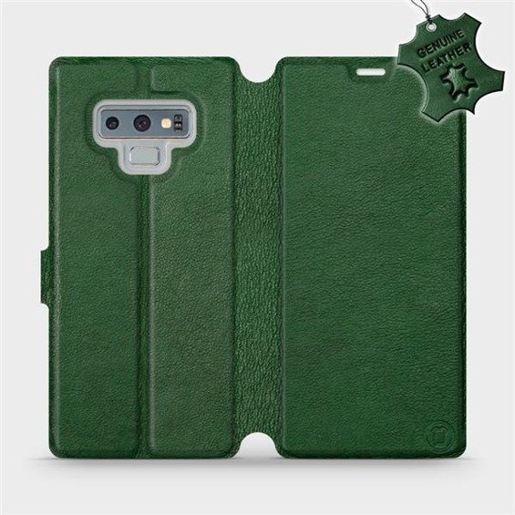 Etui ze skóry naturalnej do Samsung Galaxy Note 9 - wzór Green Leather