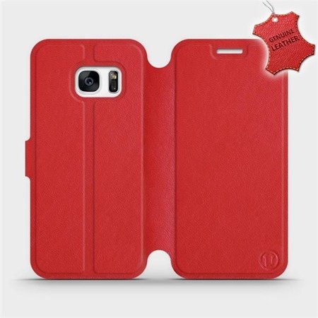 Etui ze skóry naturalnej do Samsung Galaxy S7 - wzór Red Leather