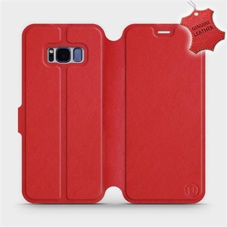 Etui ze skóry naturalnej do Samsung Galaxy S8 - wzór Red Leather