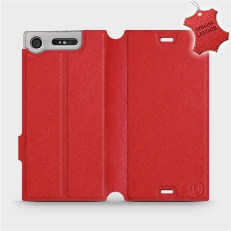 Etui ze skóry naturalnej do Sony Xperia XZ1 - wzór Red Leather