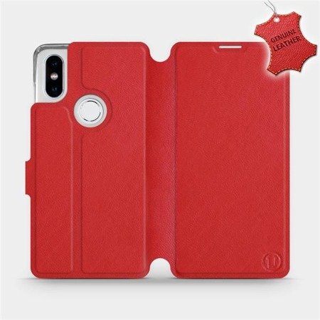 Etui ze skóry naturalnej do Xiaomi Mi Mix 2S - wzór Red Leather