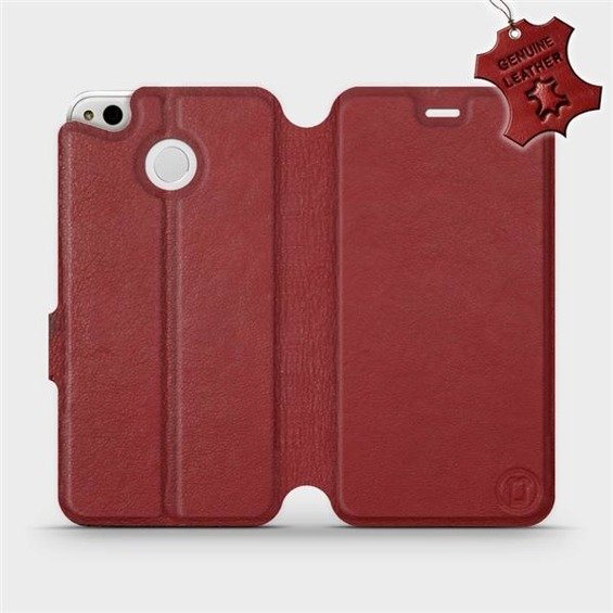 Etui ze skóry naturalnej do Xiaomi Redmi 4X - wzór Dark Red Leather